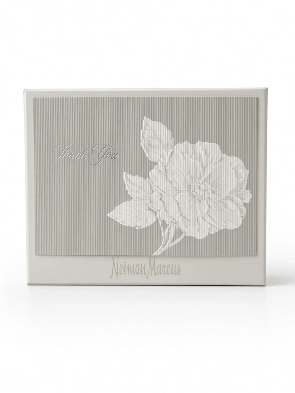 Neiman Marcus “Thank You” Cards 14 Notecards & Envelopes Floral Gray NEW